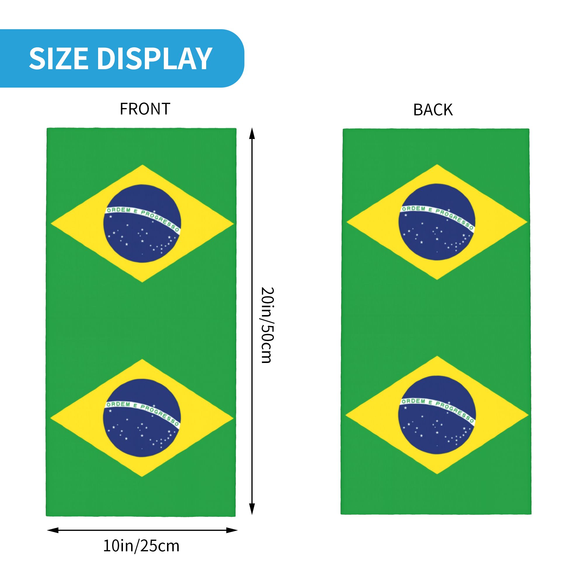 Custom Brazil Flag Bandana Nec - Neck Gaiter Face Cover ulasan dan harga
